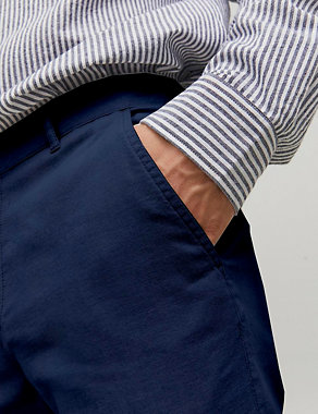 Regular Fit Linen Blend Chinos Image 2 of 3