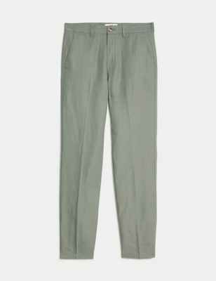 Regular Fit Linen Blend Trousers Image 2 of 6