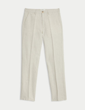 Regular Fit Linen Blend Trousers Image 2 of 6