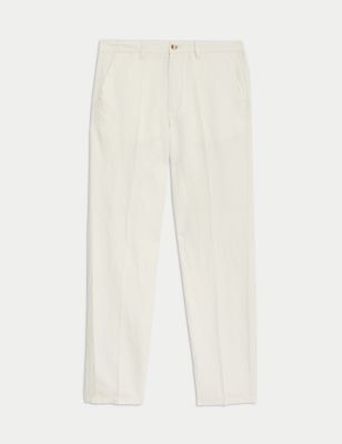 Regular Fit Linen Blend Trousers Image 2 of 7