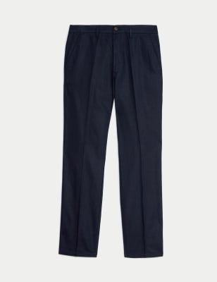 Regular Fit Linen Blend Trousers, M&S Collection