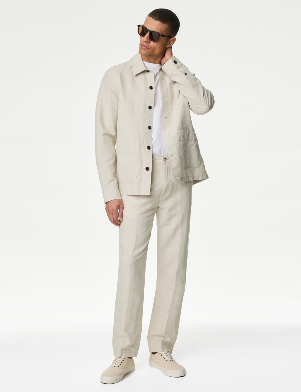 Regular Fit Linen Blend Trousers 3 of 5