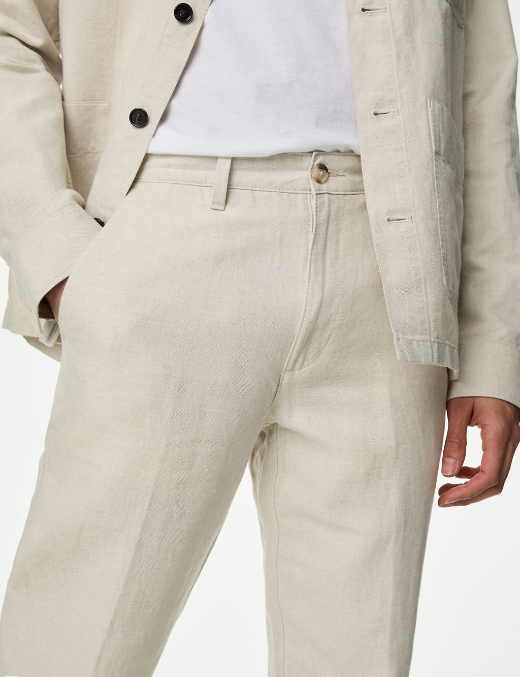 Regular Fit Linen Blend Trousers 4 of 5