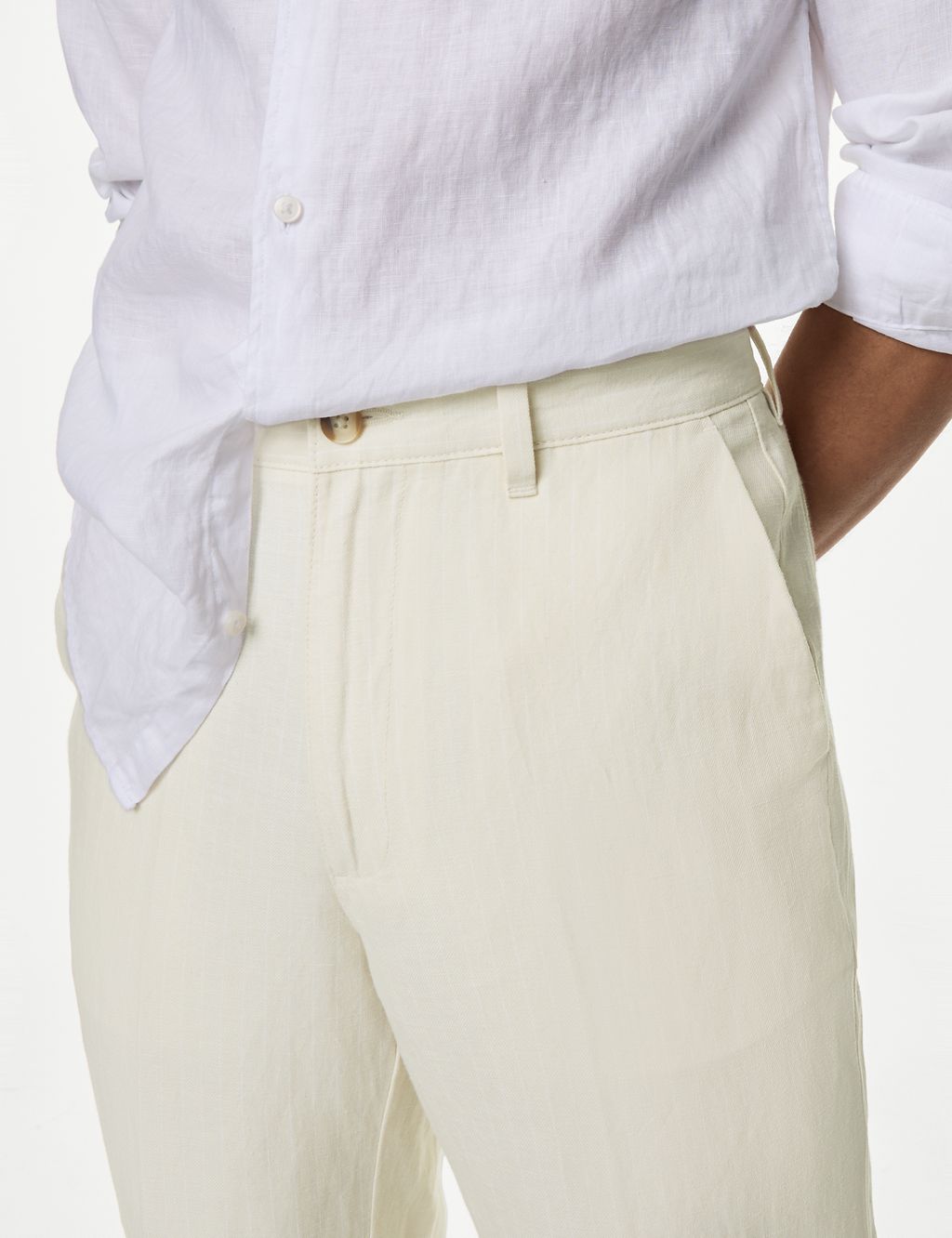 Regular Fit Linen Blend Trousers 2 of 7