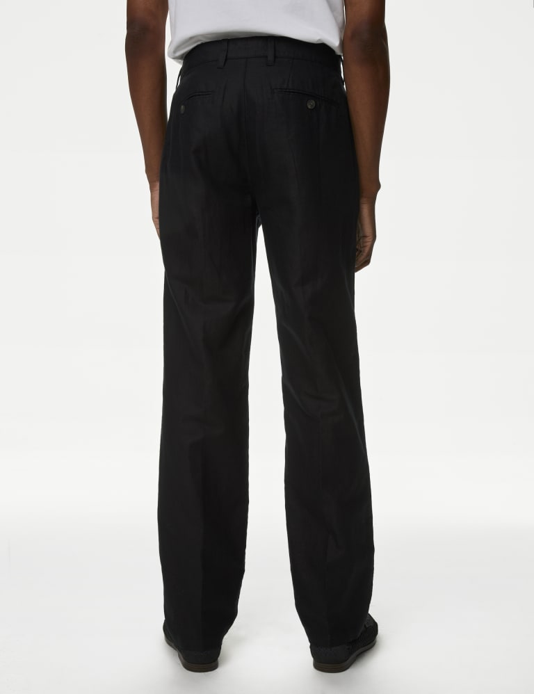 Regular Fit Linen Blend Trousers 5 of 5