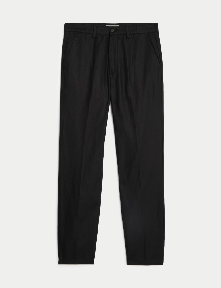 Regular Fit Linen Blend Trousers 2 of 5