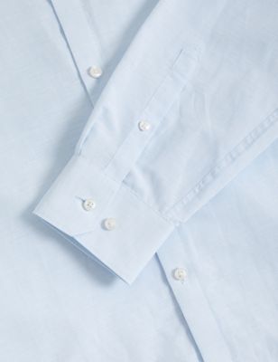 Regular Fit Linen Blend Weave Shirt Image 2 of 8