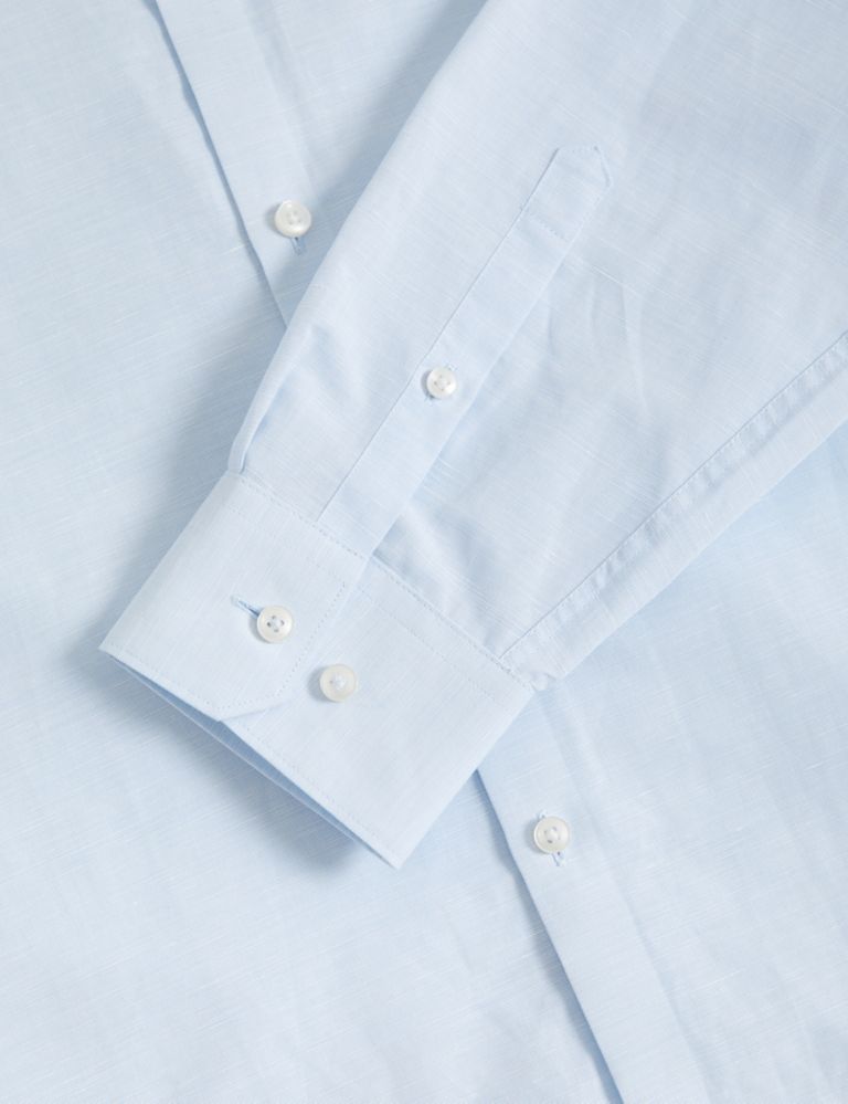Regular Fit Linen Blend Weave Shirt 2 of 8