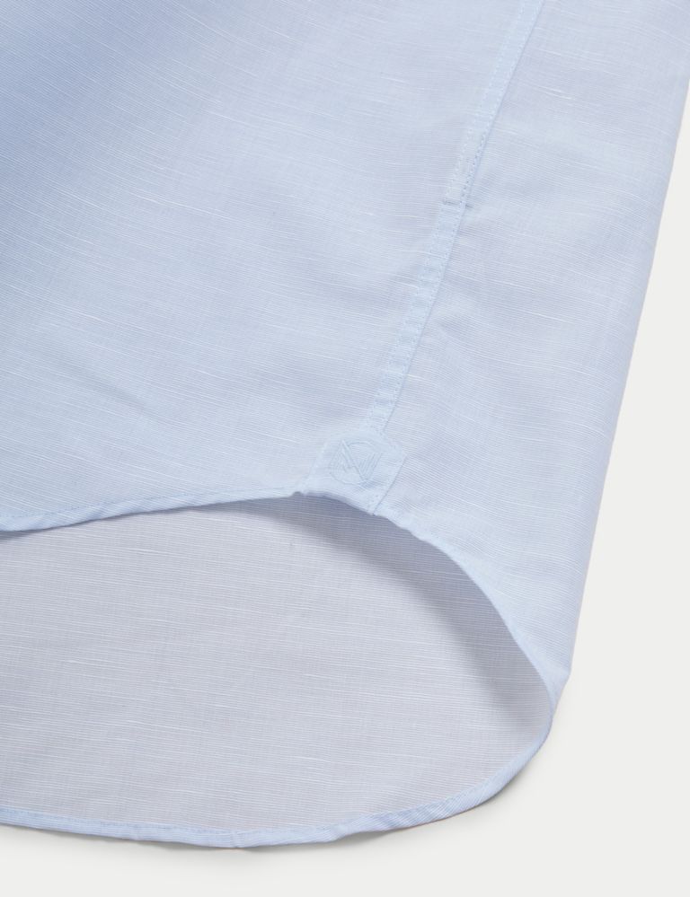 Regular Fit Linen Blend Weave Shirt 8 of 8
