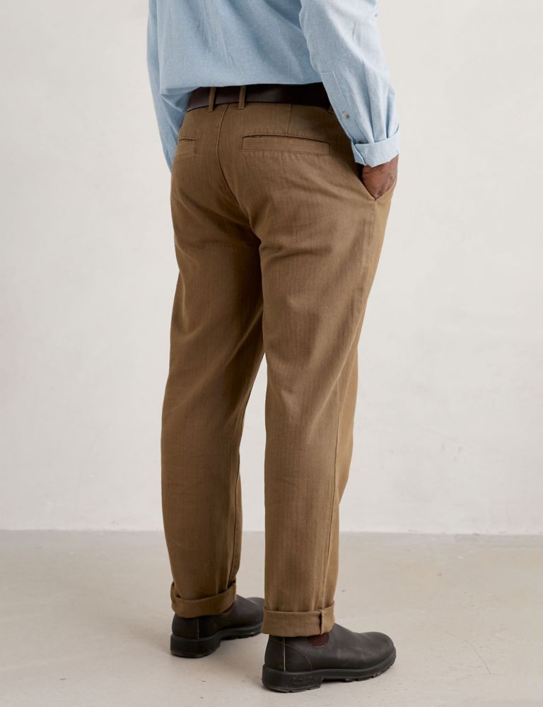 Regular Fit Linen Rich Cargo Trousers 4 of 5