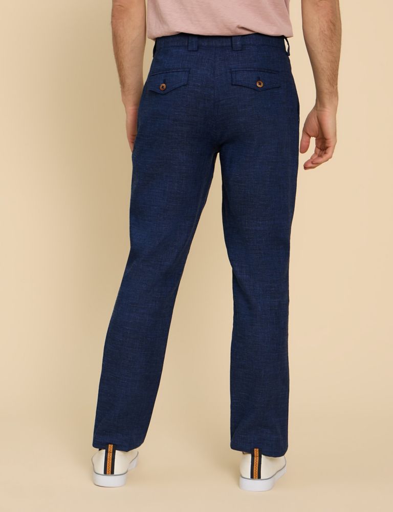 Regular Fit Linen Rich Single Pleat Trousers 4 of 6