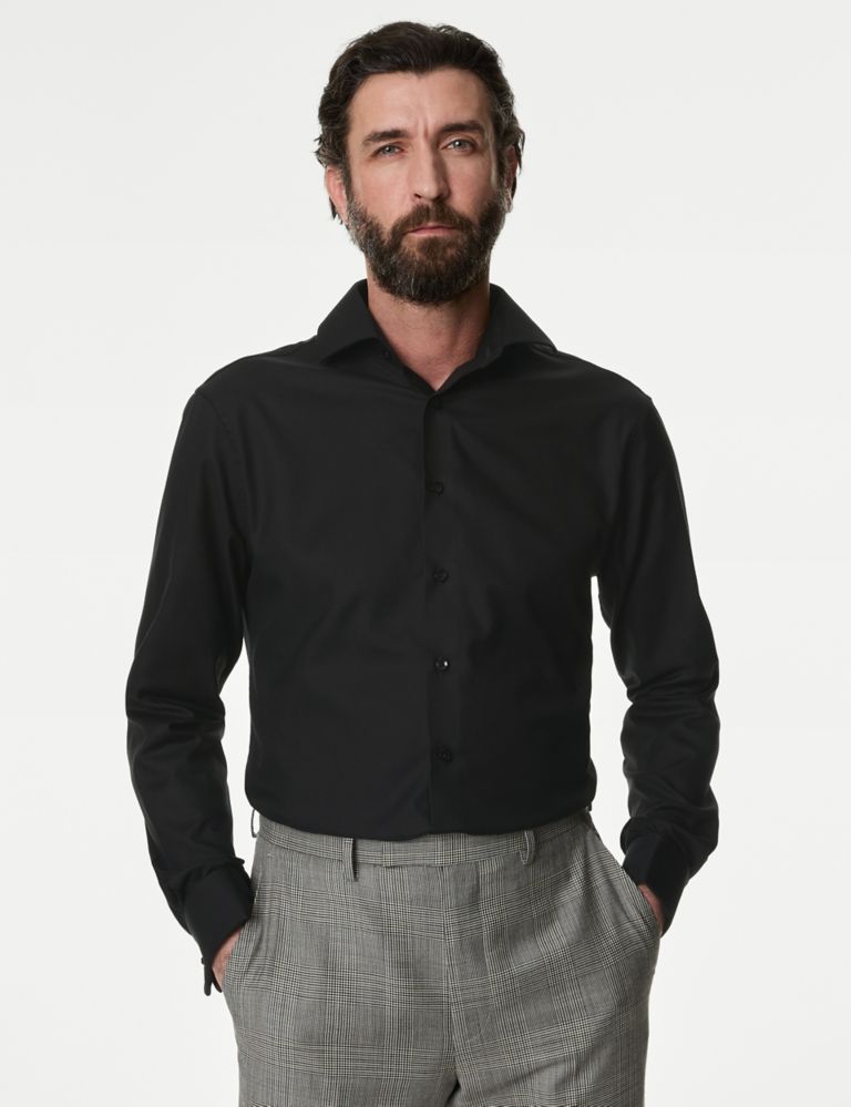 Regular Fit Luxury Cotton Double Cuff Twill Shirt 2 of 4