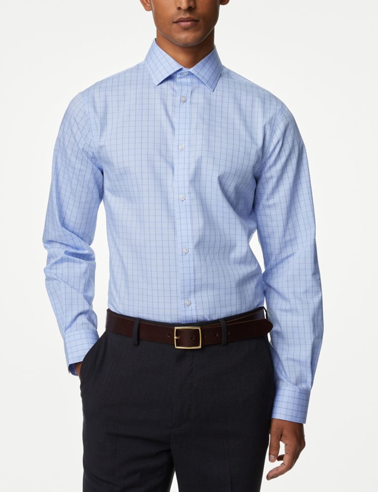 Regular Fit Non Iron Pure Cotton Check Shirt | M&S Collection | M&S