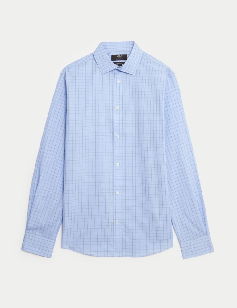 Regular Fit Non Iron Pure Cotton Check Shirt 3 of 5