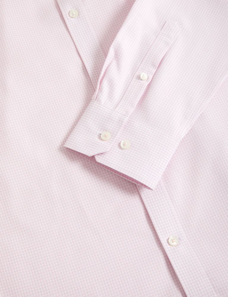 Buy Regular Fit Non Iron Pure Cotton Gingham Shirt | M&S Collection | M&S