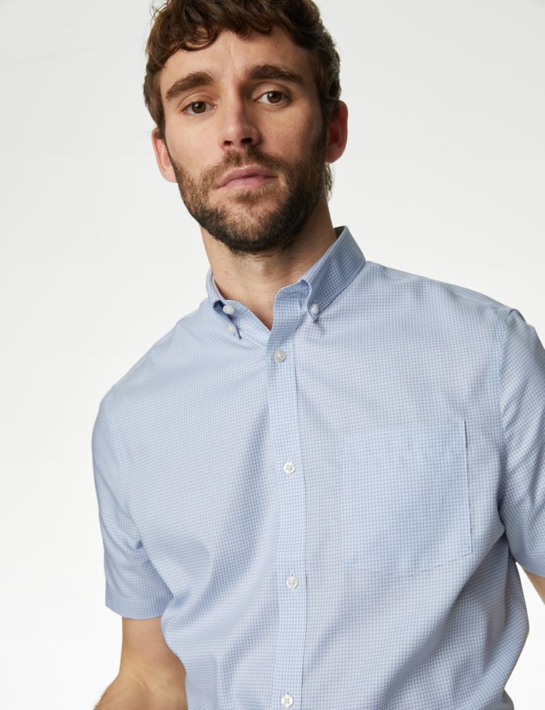 Regular Fit Non Iron Pure Cotton Gingham Shirt 3 of 6