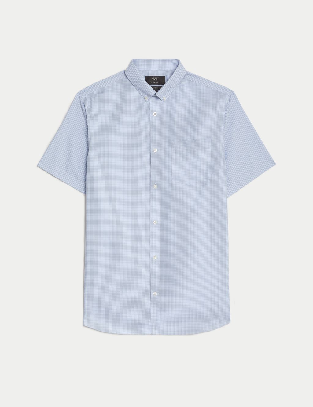 Regular Fit Non Iron Pure Cotton Gingham Shirt 1 of 6