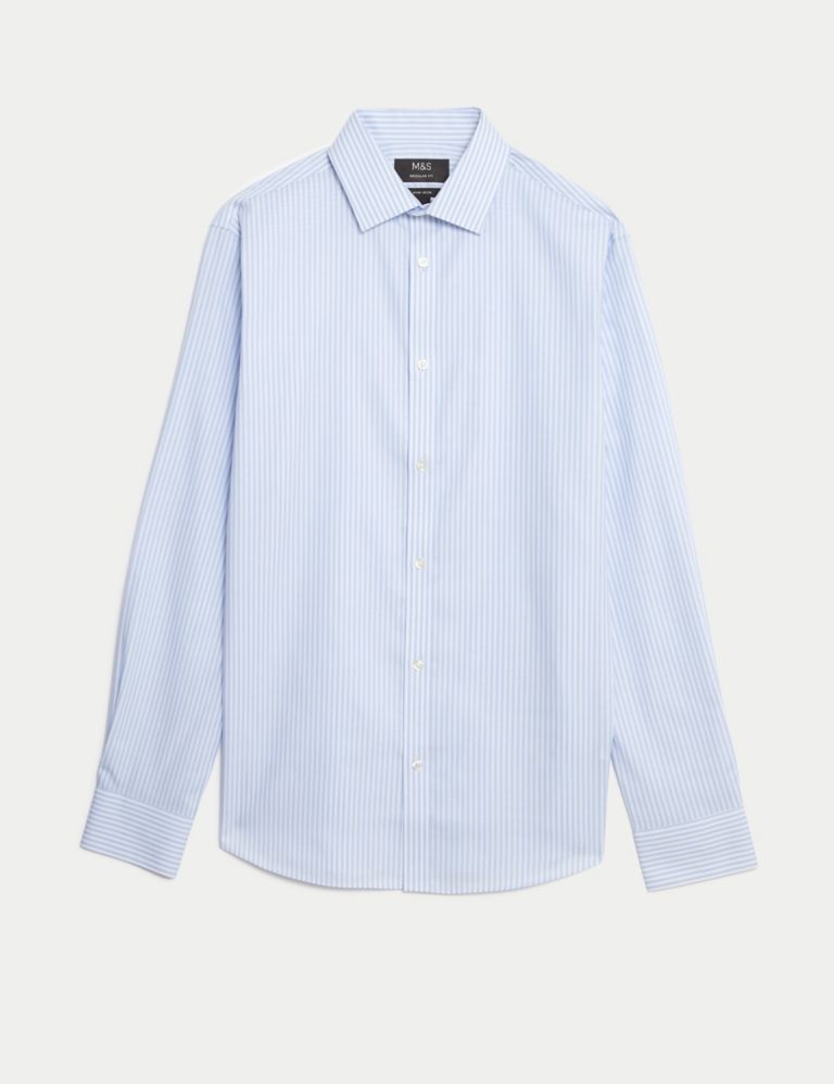 Regular Fit Non Iron Pure Cotton Striped Shirt 2 of 4