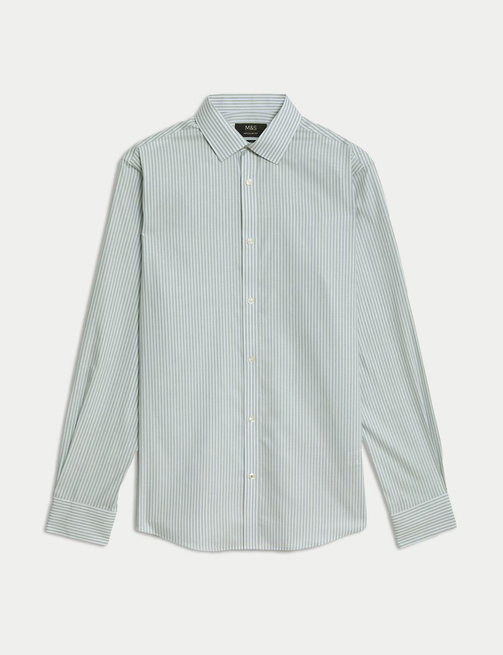 Regular Fit Non Iron Pure Cotton Striped Shirt 1 of 4