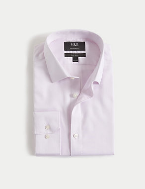 Regular Fit Non Iron Pure Cotton Textured Shirt Image 2 of 6