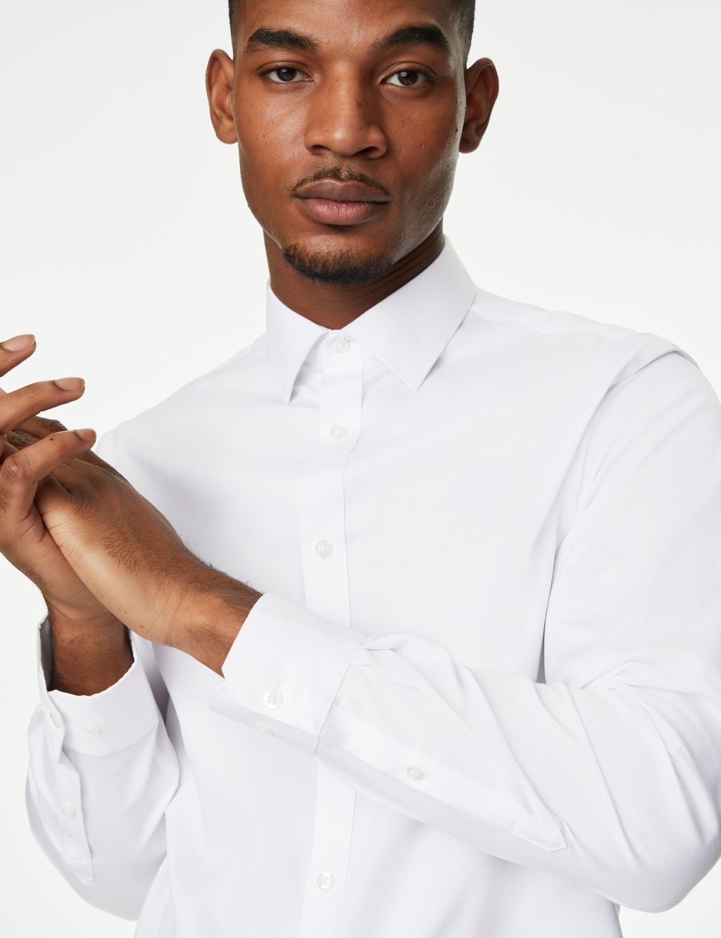 Regular Fit Non Iron Pure Cotton Textured Shirt | M&S Collection | M&S