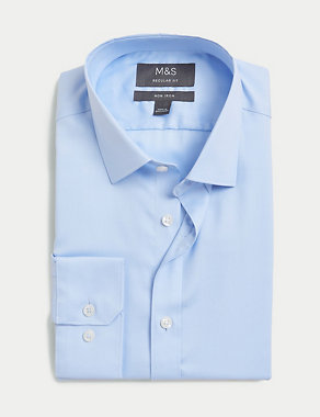 Regular Fit Non Iron Pure Cotton Twill Shirt Image 2 of 5
