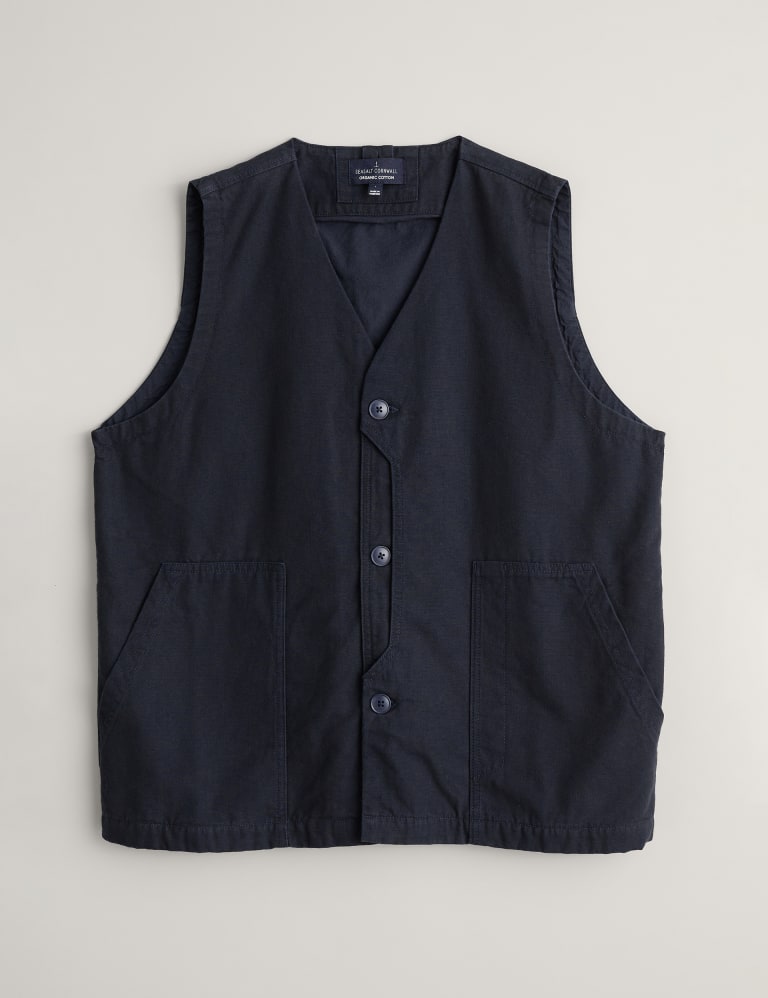 Regular Fit Organic Cotton Waistcoat 2 of 6