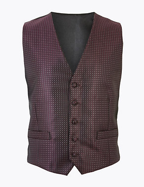 Regular Fit Patterned Waistcoat Image 2 of 4