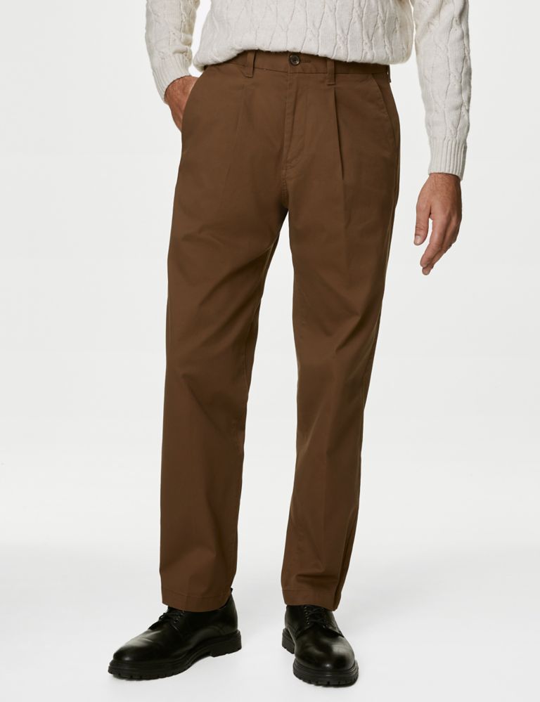 Regular Fit Pleated Heritage Chinos 1 of 5
