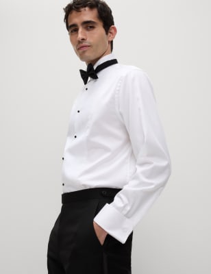 regular fit pure cotton dinner shirt