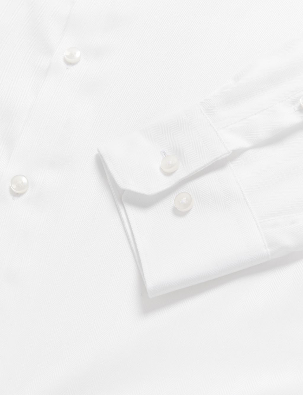 Regular Fit Pure Cotton Herringbone Shirt | M&S SARTORIAL | M&S