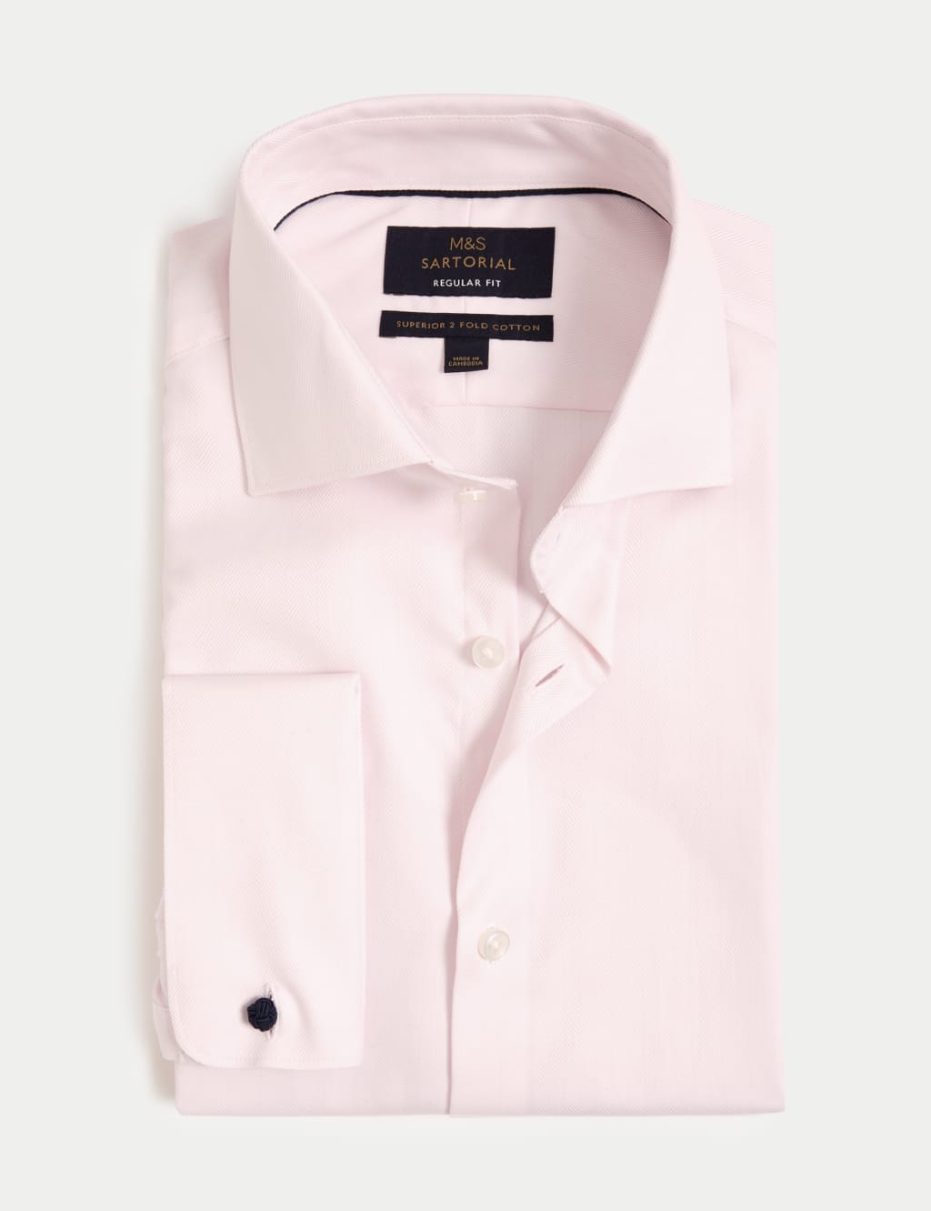 Regular Fit Pure Cotton Herringbone Shirt 1 of 10