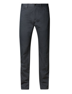 Regular Fit Pure Cotton Jean Style Trousers Image 2 of 3