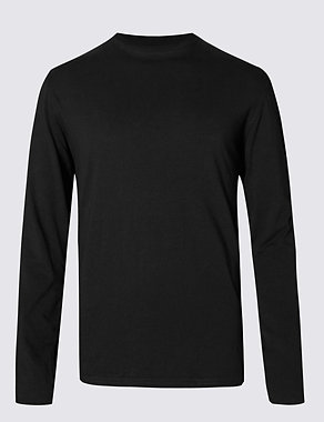 Regular Fit Pure Cotton Long Sleeve T-Shirt Image 2 of 3