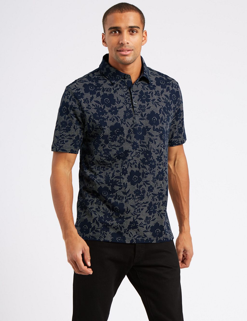 Regular Fit Pure Cotton Printed Polo Shirt 3 of 4