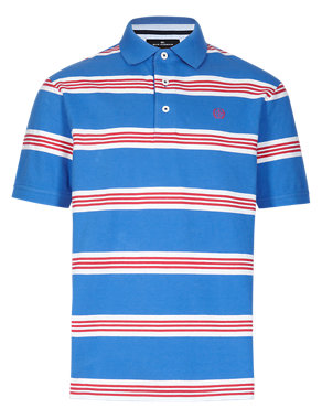 Regular Fit Pure Cotton Striped  Polo Shirt Image 2 of 4