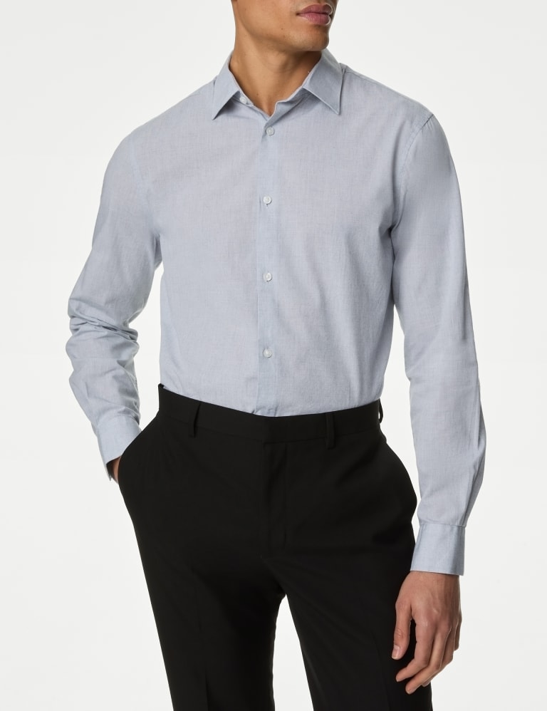 Regular Fit Pure Cotton Textured Shirt | M&S Collection | M&S