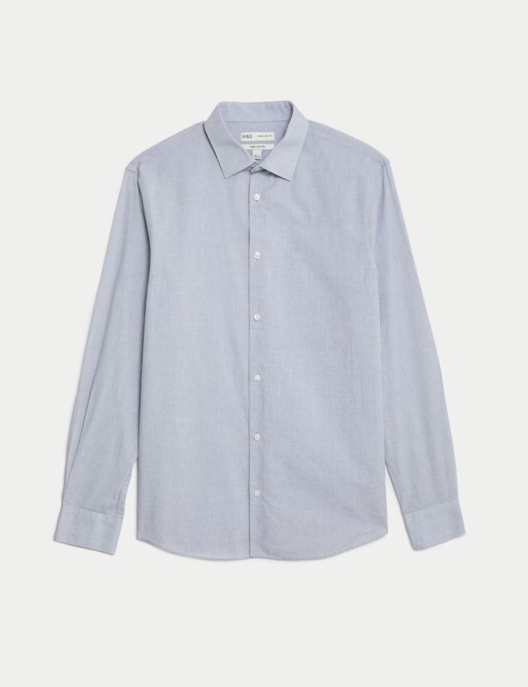 Regular Fit Pure Cotton Textured Shirt | M&S Collection | M&S