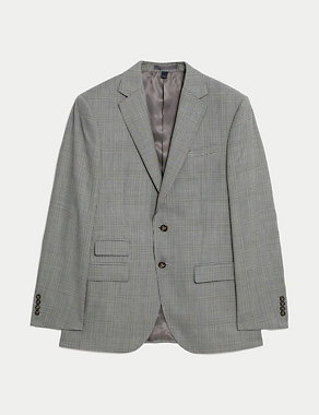 Regular Fit Pure Wool Check Suit Jacket Image 2 of 7