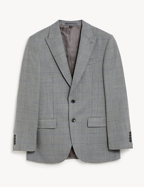 Regular Fit Pure Wool Check Suit Jacket Image 2 of 9