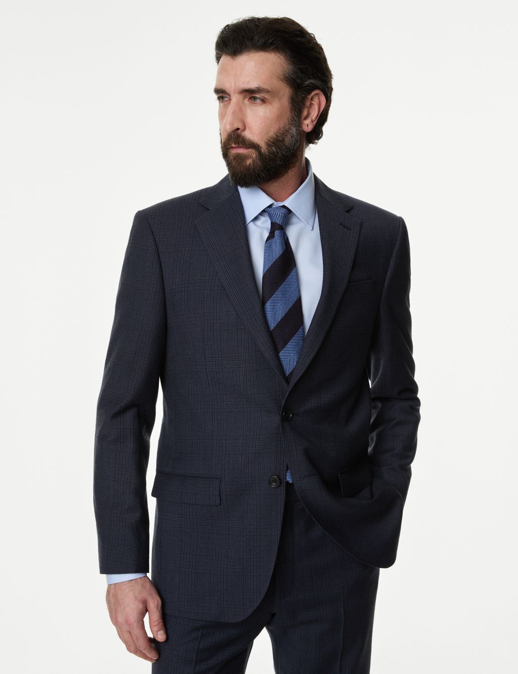 Regular Fit Pure Wool Check Suit Jacket | M&S SARTORIAL | M&S
