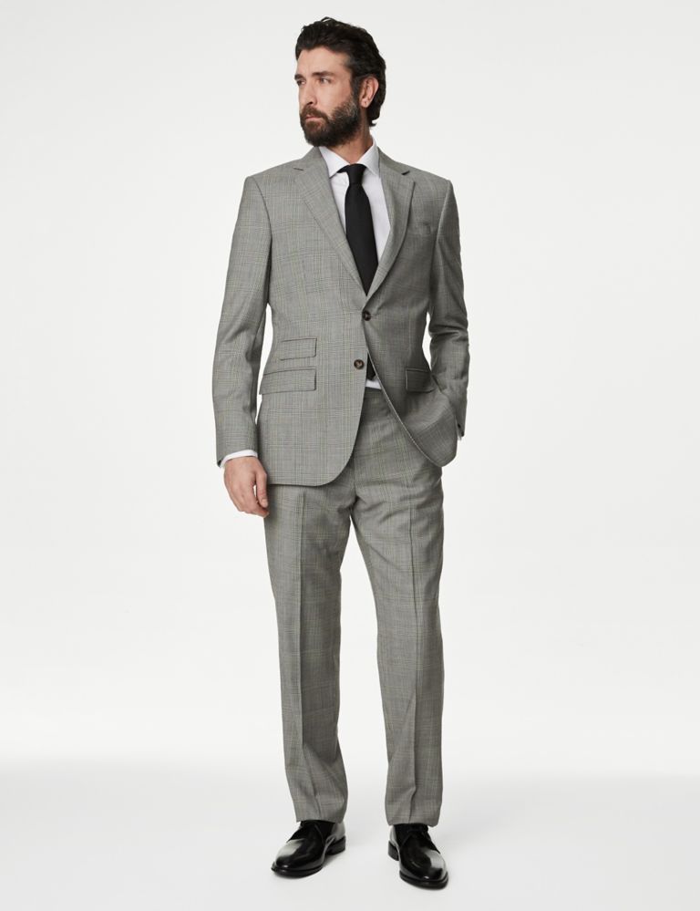 Regular Fit Pure Wool Check Suit Jacket 4 of 7