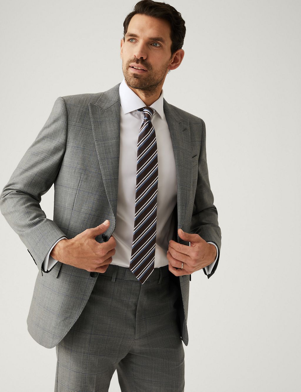Regular Fit Pure Wool Check Suit Jacket 2 of 9