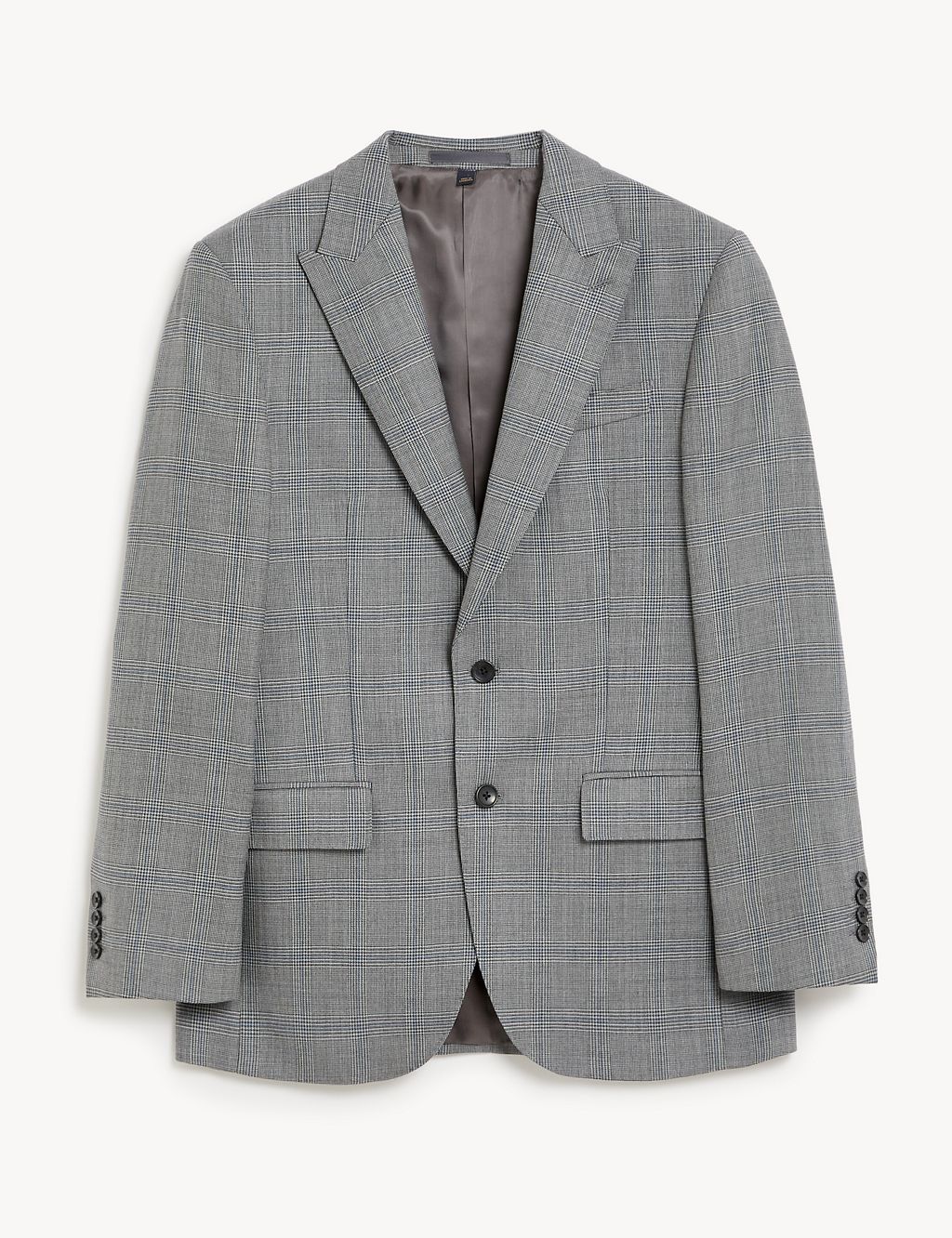 Regular Fit Pure Wool Check Suit Jacket 1 of 9