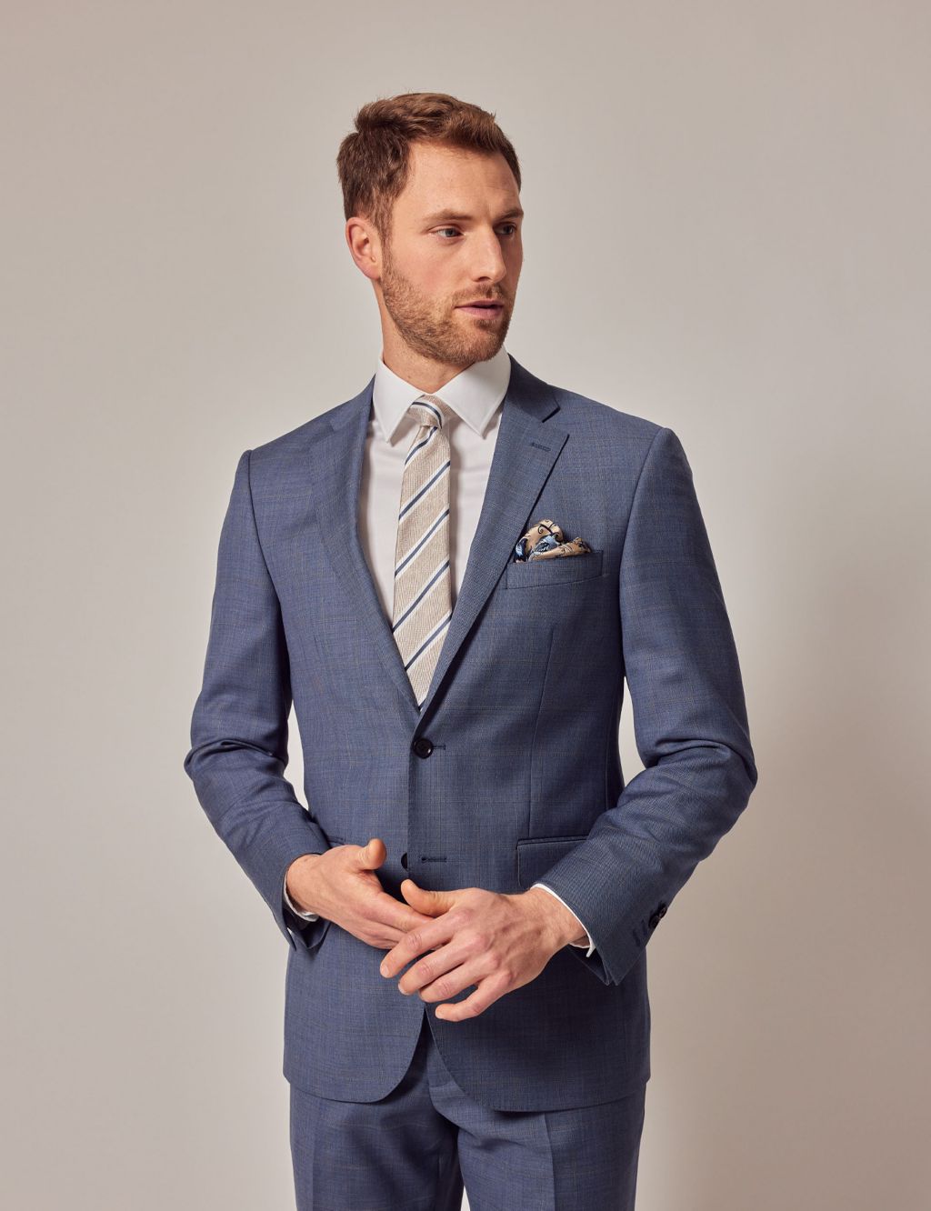 Regular Fit Pure Wool Check Suit Jacket 1 of 9