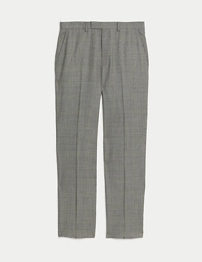 Regular Fit Pure Wool Check Suit Trousers Image 2 of 6
