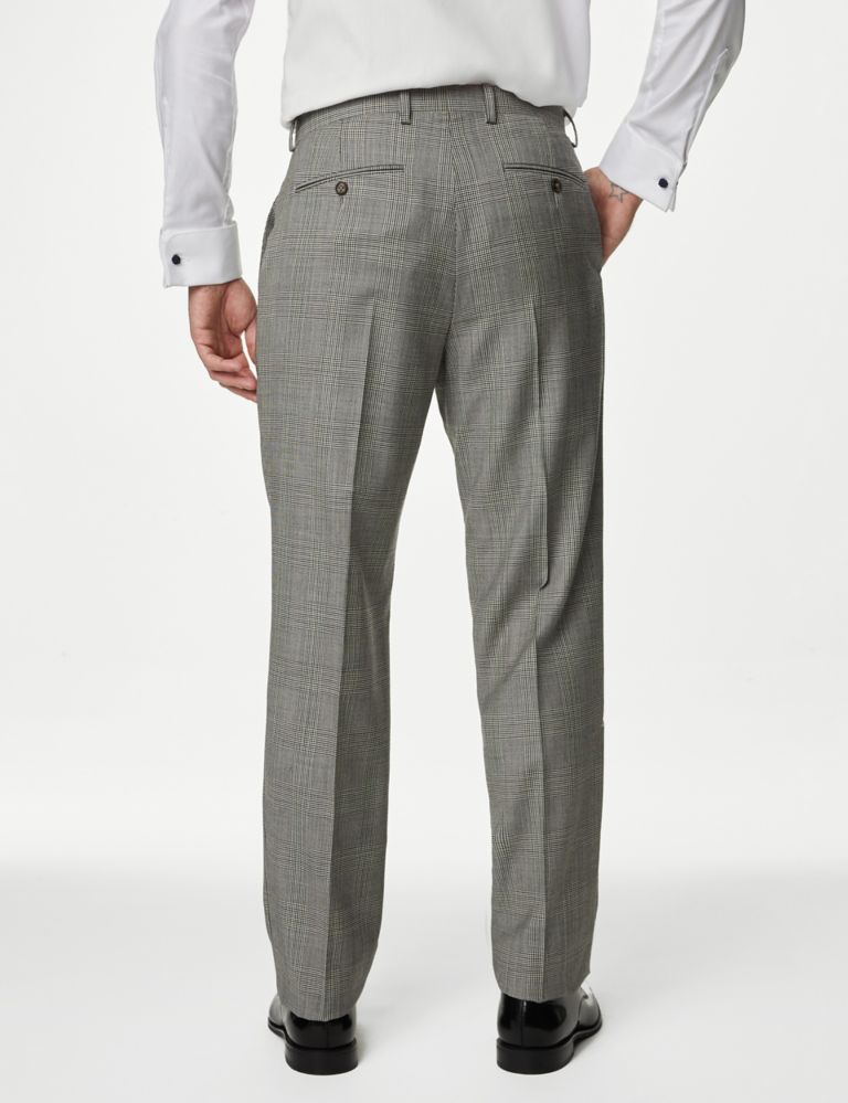 Regular Fit Pure Wool Check Suit Trousers 4 of 6