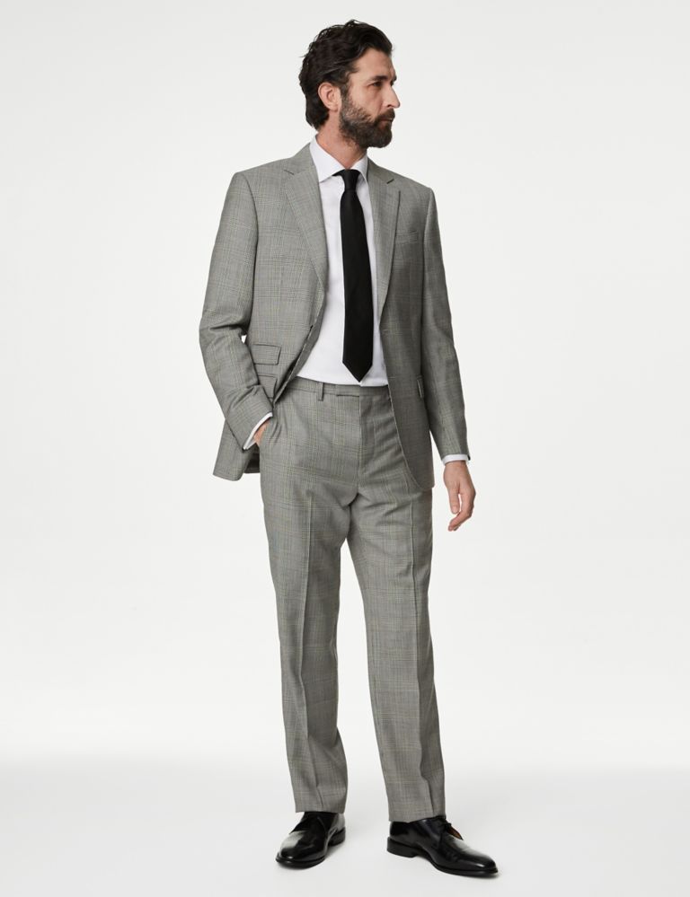 Regular Stretch Wool Blend Tailored Pant - Dark Grey, Suit Pants