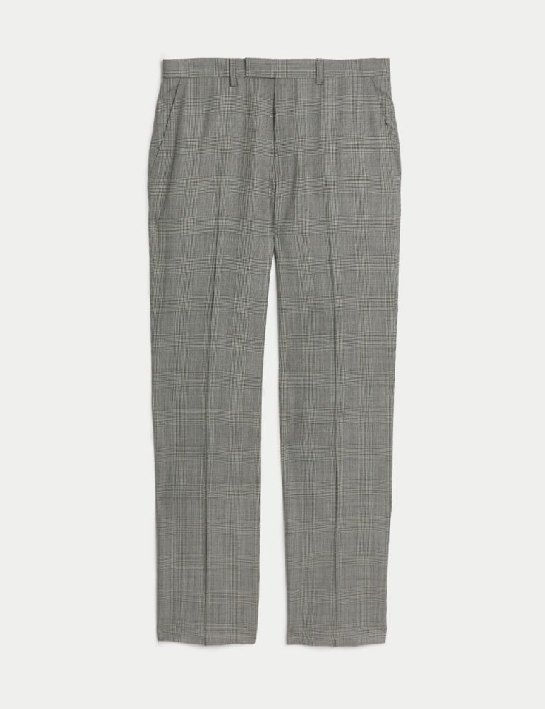 Regular Fit Pure Wool Check Suit Trousers 2 of 6