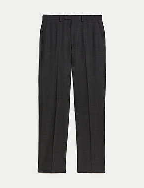 Regular Fit Pure Wool Textured Suit Trousers Image 2 of 5